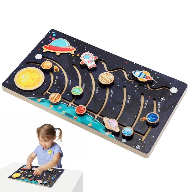Kids Education System - Solar System Model Board Wooden Solar