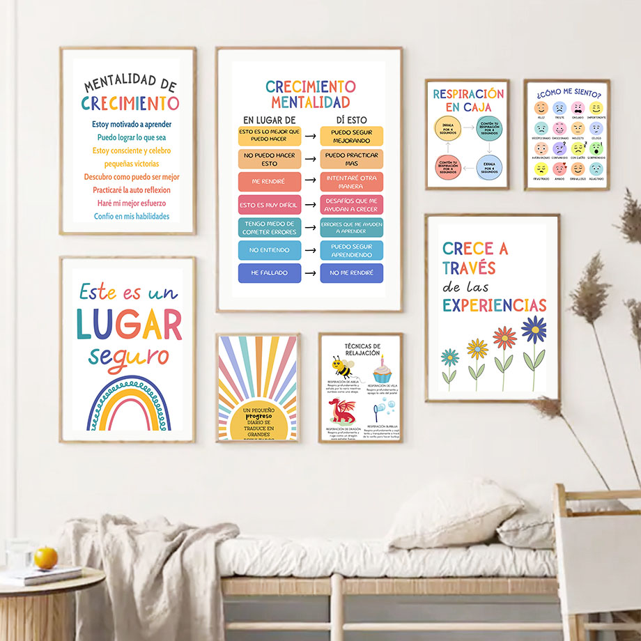 Spanish Education Motto Rainbo - Kids Educational Poster review and price