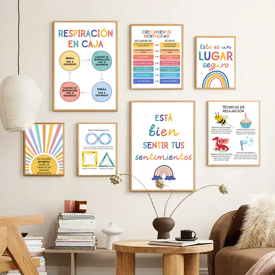 Spanish Education Motto Rainbo - Kids Educational Poster review and price