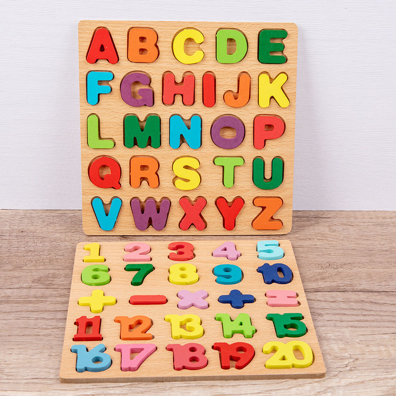 Wooden Alphabet Puzzle Board N - Kids Educational - Alphabet Numbers & More review and price