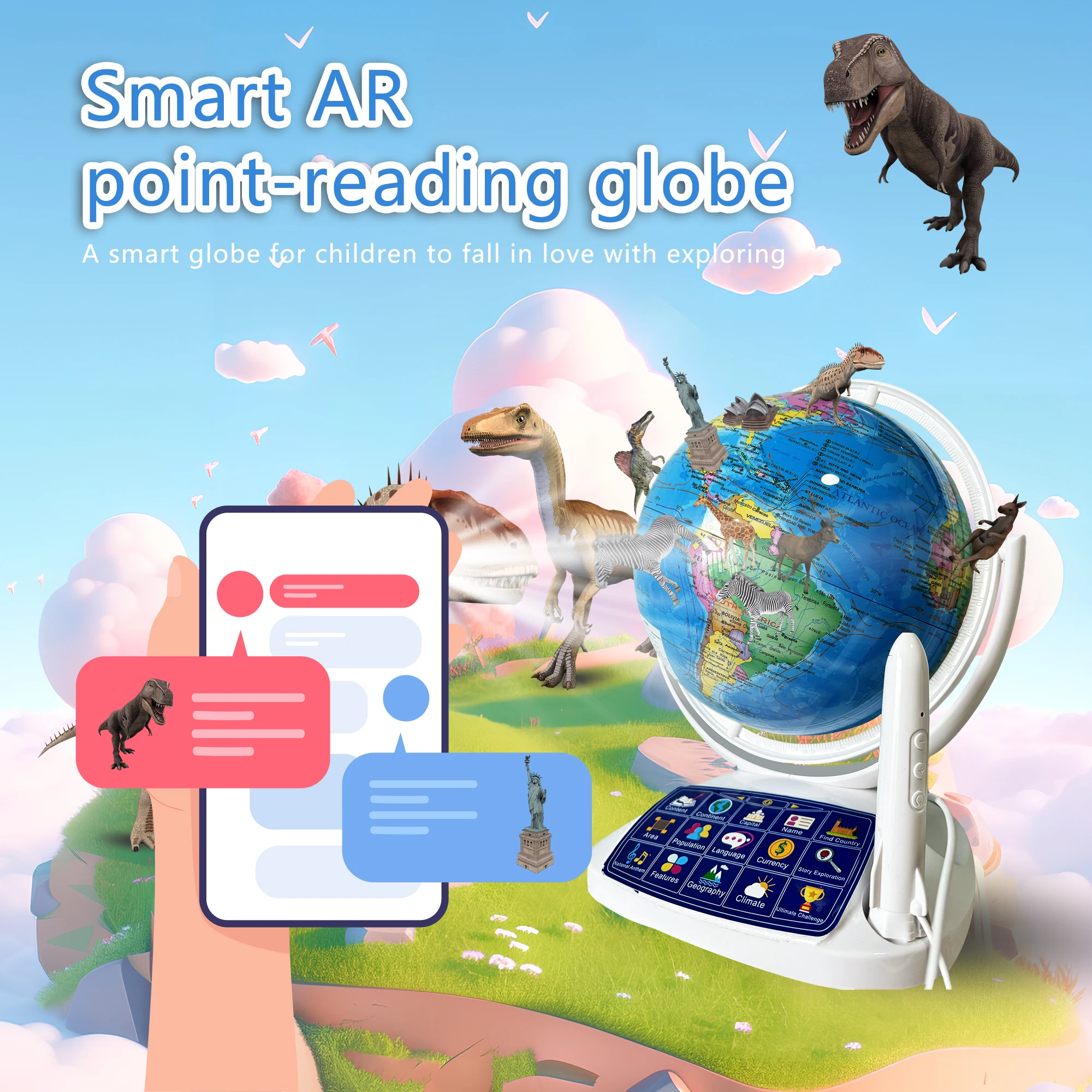 AR Interactive Smart Globe Kid - Educational Globe For Kids review and price
