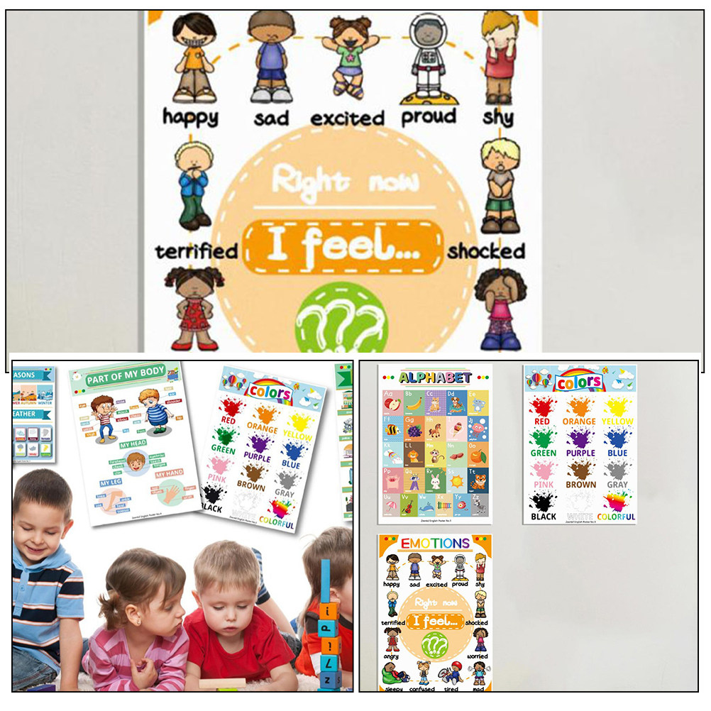 12Sheets Cartoon English Learn - Kids Educational Poster review and price