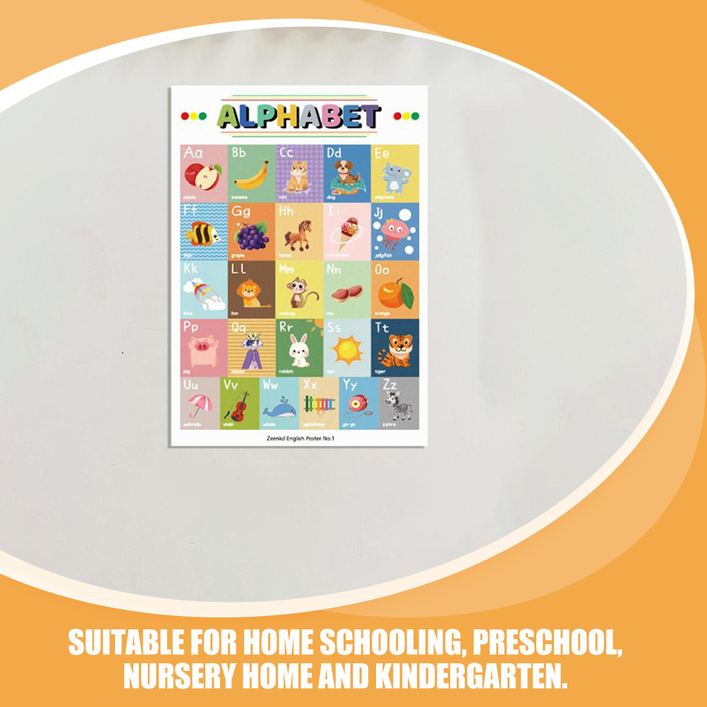 12Sheets Cartoon English Learn - Kids Educational Poster review and price